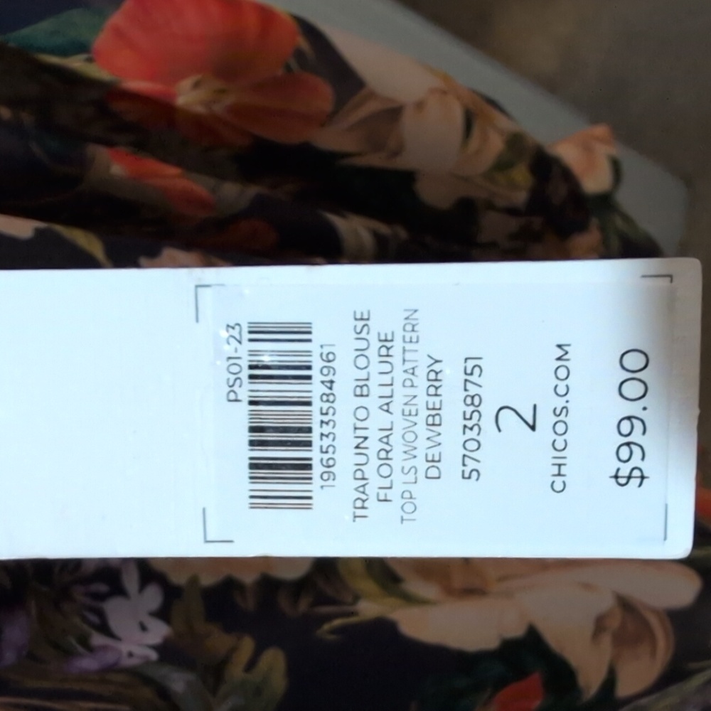 NWT Chicos Trapunto Floral Blouse - Picture 12 of 13